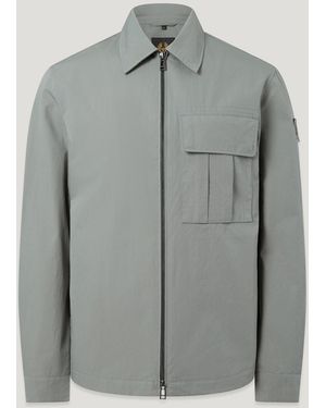 Belstaff Men's Cargo Overshirt Compact Technical Cotton - Grey