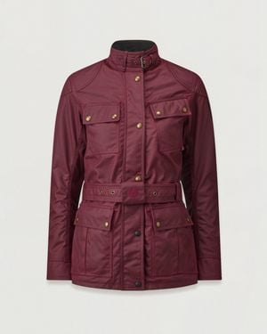 Belstaff Women's Trialmaster Motorcycle Jacket Waxed Cotton - Purple