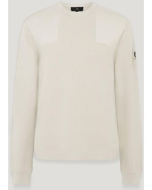 Belstaff Men's Commander Crewneck Jumper Organic Cotton - Natural