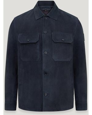 Belstaff Giacca-Camicia Waypoint Uomo Camoscio Leggero - Blu