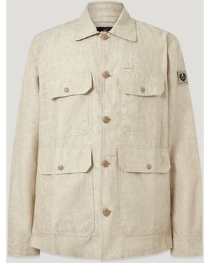 Belstaff Men's Forge Jacket Tumbled Melange Linen - Natural
