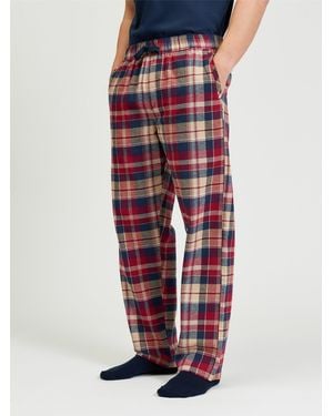 Ben Sherman Brushed Heritage Check Trouser In Red