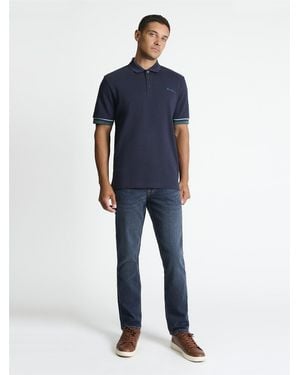 Ben Sherman Heavyweight Pique Polo Shirt In Dark Navy - Blue