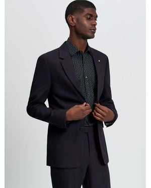 Ben Sherman Ombre Check Jacket In Dark Wine - Blue
