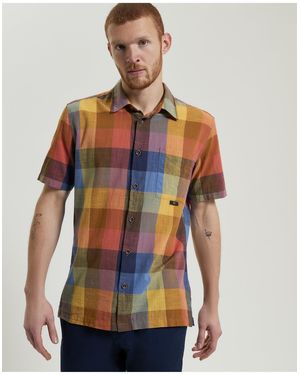 Ben Sherman Multicolour Check Shirt In Sienna - Grey