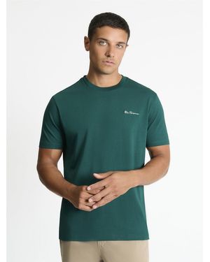 Ben Sherman Chest Embroidery Tee In Dark Green