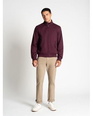 Ben Sherman Rim Hem Signature Harrington In Dark Wine - Red
