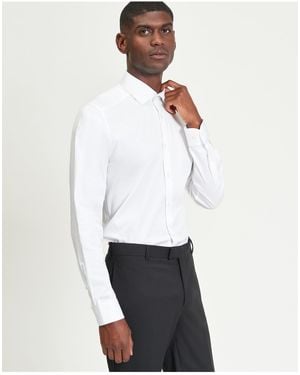 Ben Sherman Stretch Sateen Plain Shirt In - White