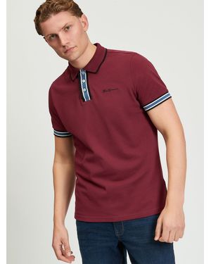 Ben Sherman Placket Interest Polo In Wine - Red