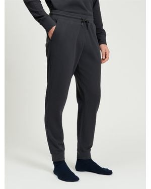 Ben Sherman Jersey Waffle Trouser In Charcoal - Blue