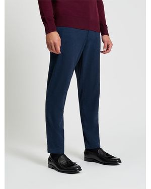 Ben Sherman Puppytooth Trouser In Marine - Red