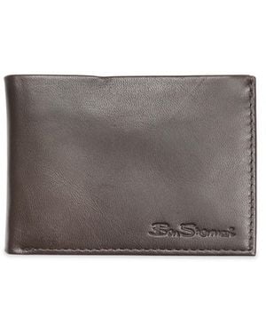 Ben Sherman Boxed Slim Leather Classic Wallet In - Grey