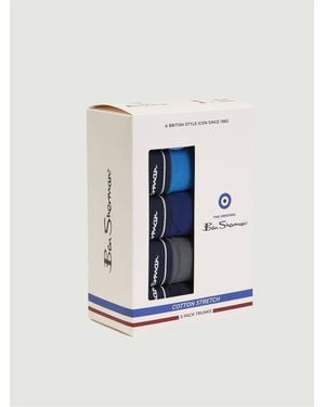 Ben Sherman 5 Pack Stripe Logo Trunks Assorted In Blue