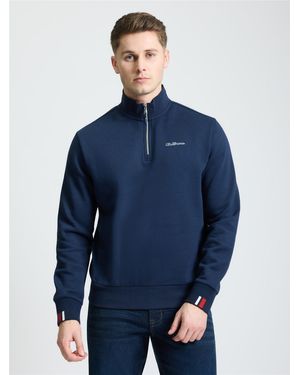 Ben Sherman Signature Half Zip Funnel In - Blue