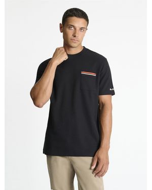 Ben Sherman Pique Pocket Tee In Black - Blue