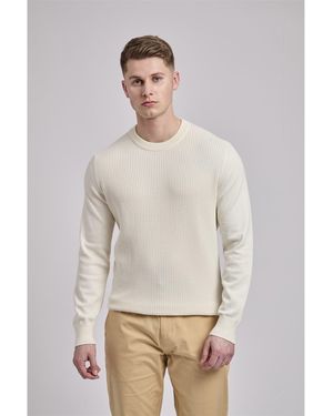 Ben Sherman Textured Front Crew - Natural