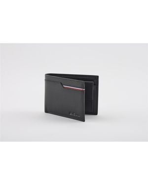 Ben Sherman Panel Stripe Tape Billfold Leather Wallet In - White