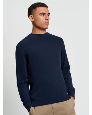 Ben Sherman Textured Front Crew In - Blue