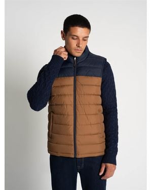 Ben Sherman Padded Gilet In Bronze - Blue