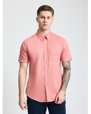 Ben Sherman Short Sleeve Oxford Shirt In Cherry - Pink