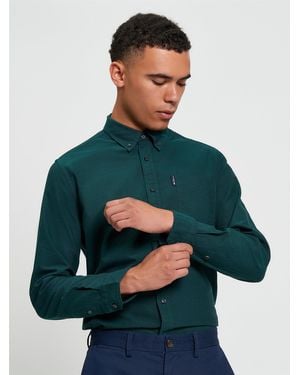 Ben Sherman Long Sleeve Signature Oxford Shirt In Dark Green