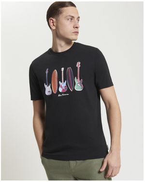 Ben Sherman Surf N Guitars Tee In Black