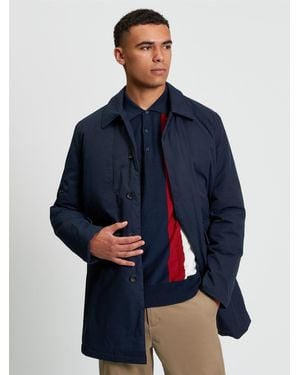 Ben Sherman Wax Car Coat In Dark Navy - Blue