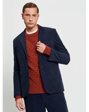 Ben Sherman Corduroy Blazer In Dark Navy - Blue