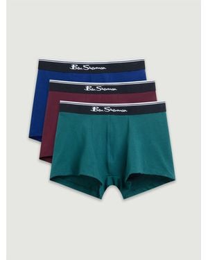 Ben Sherman 3 Pack Mod Signature Trunks In Assorted - Black