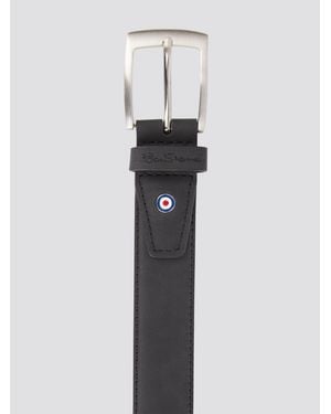 Ben Sherman Templeman Casual Leather Belt - White