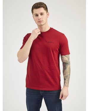 Ben Sherman Chest Embroidery Tee In - Red