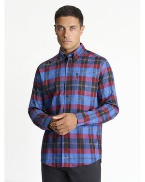 Ben Sherman Long Sleeve Oxford Check Shirt In - Blue