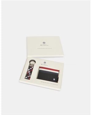 Ben Sherman Credit Card Wallet & Keyring Gift Set In - White