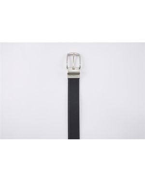 Ben Sherman George Reversible Leather Belt In Black - White