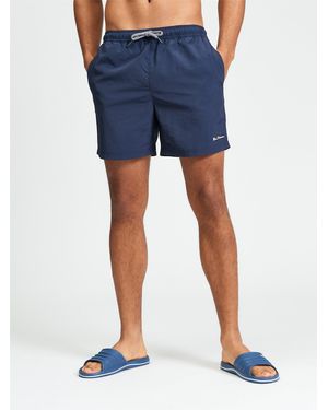 Ben Sherman Swimshort In Dark Navy - White