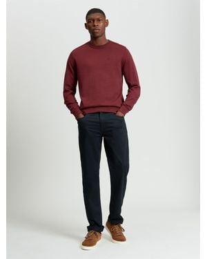 Ben Sherman Crew Neck Jumper With Shoulder Stitch - Red