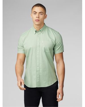 Ben Sherman Organic Oxford Short Sleeve Shirt - Green