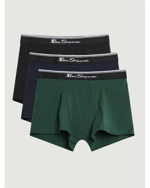 Ben Sherman 3 Pack Signature Plain mix Underwear In Assorted - Green