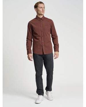 Ben Sherman 5 Pocket Bedford Trousers In Charcoal - Red