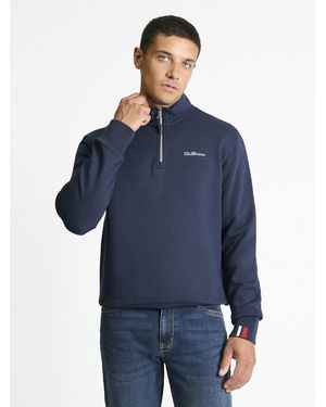 Ben Sherman Core Half Zip Funnel In Dark Navy - Blue