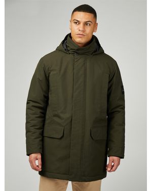 Ben Sherman Heavy Parka In Camouflage - Green
