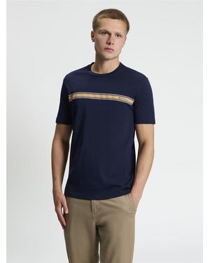 Ben Sherman Short Sleeve Core Stripe Tshirt In Dark Navy - Blue