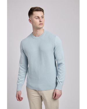 Ben Sherman Textured Front Crew - Blue