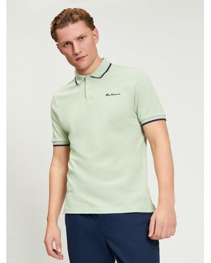 Ben Sherman Short Sleeve Signature Pique Polo In Pistachio - Green
