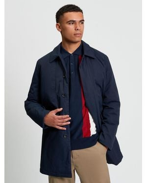 Ben Sherman Wax Car Coat In Dark Navy - Blue