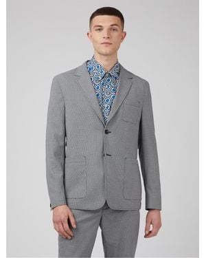 Ben Sherman Black Check Suit In Black - Grey