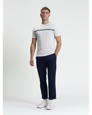 Ben Sherman Short Sleeve Core Stripe Tshirt In Ivory - White