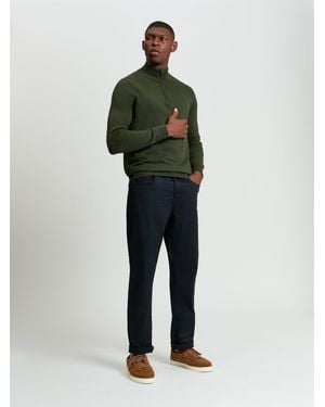 Ben Sherman Quarter Zip Funnel-neck Jumper - Green