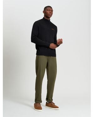 Ben Sherman Quarter Zip Funnel-neck Jumper - Black