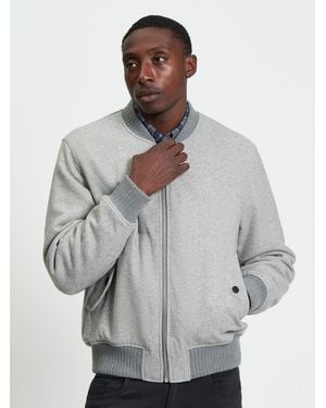 Ben Sherman Wool Melange Bomber In Grey
